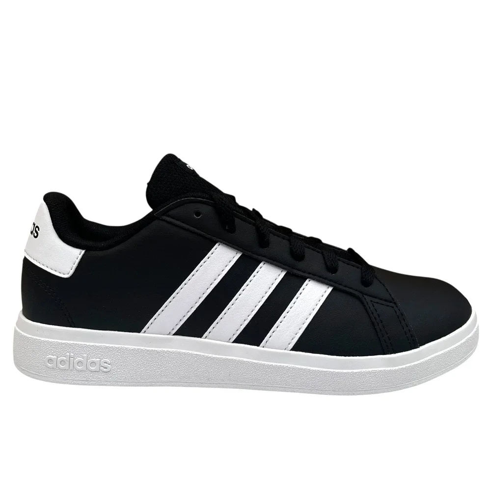adidas Grand Court 2.0 Youth Boys Girls Sneaker Size 6 Black-White Low Top Shoes